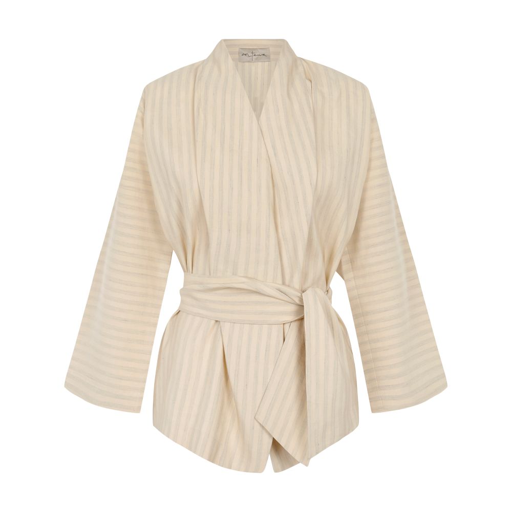 Cortana Ida striped jacket in linen and silk