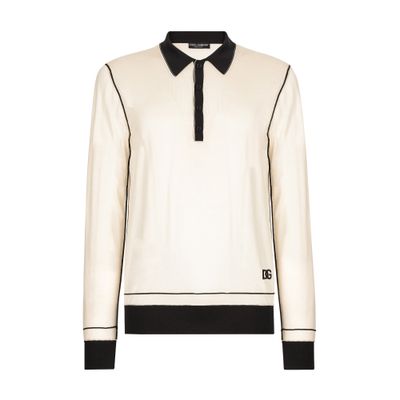 Dolce & Gabbana Long-sleeved silk polo-shirt