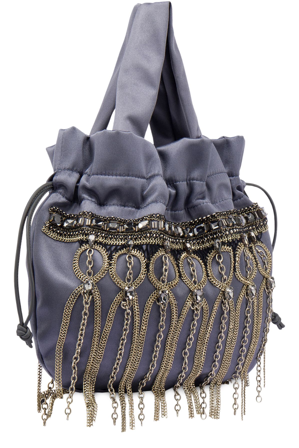 Alberta Ferretti Embroidered satin handbag