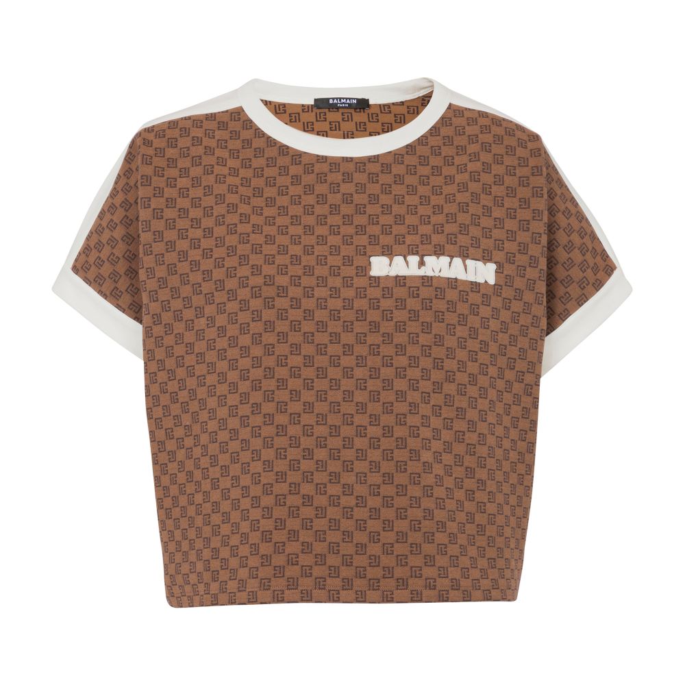 Balmain Mini Monogram Jacquard Jersey T-Shirt