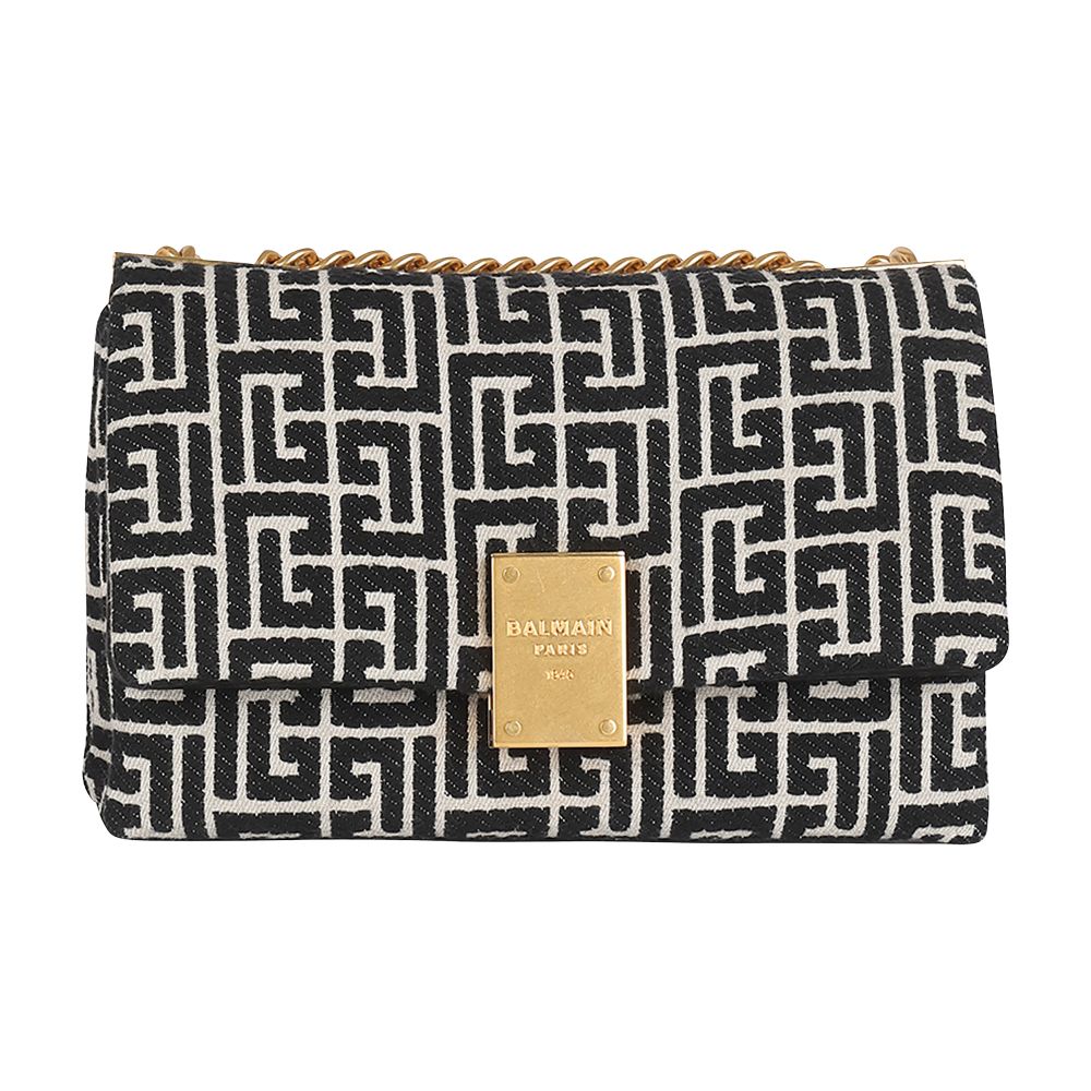 Balmain 1945 Soft small bag with jacquard monogram