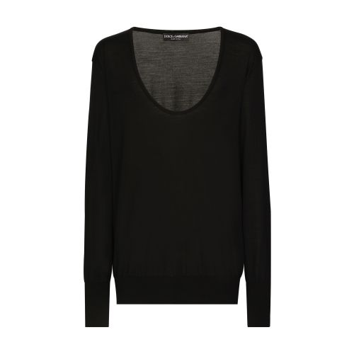 Dolce & Gabbana Wool sweater with deep round neck