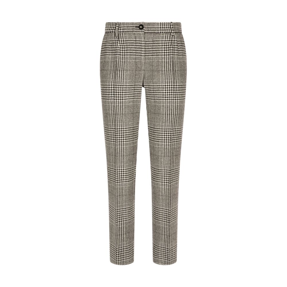 Dolce & Gabbana Low-rise glen plaid pants