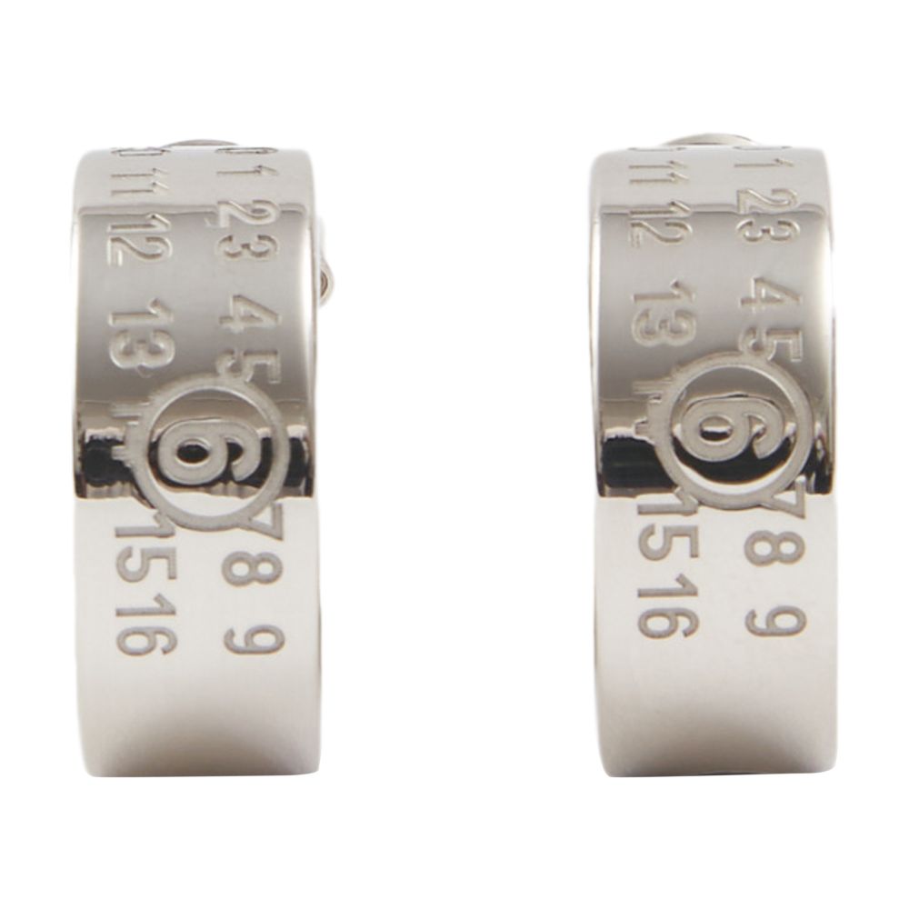 MM6 Maison Margiela Numeric minimal signature hoop earrings