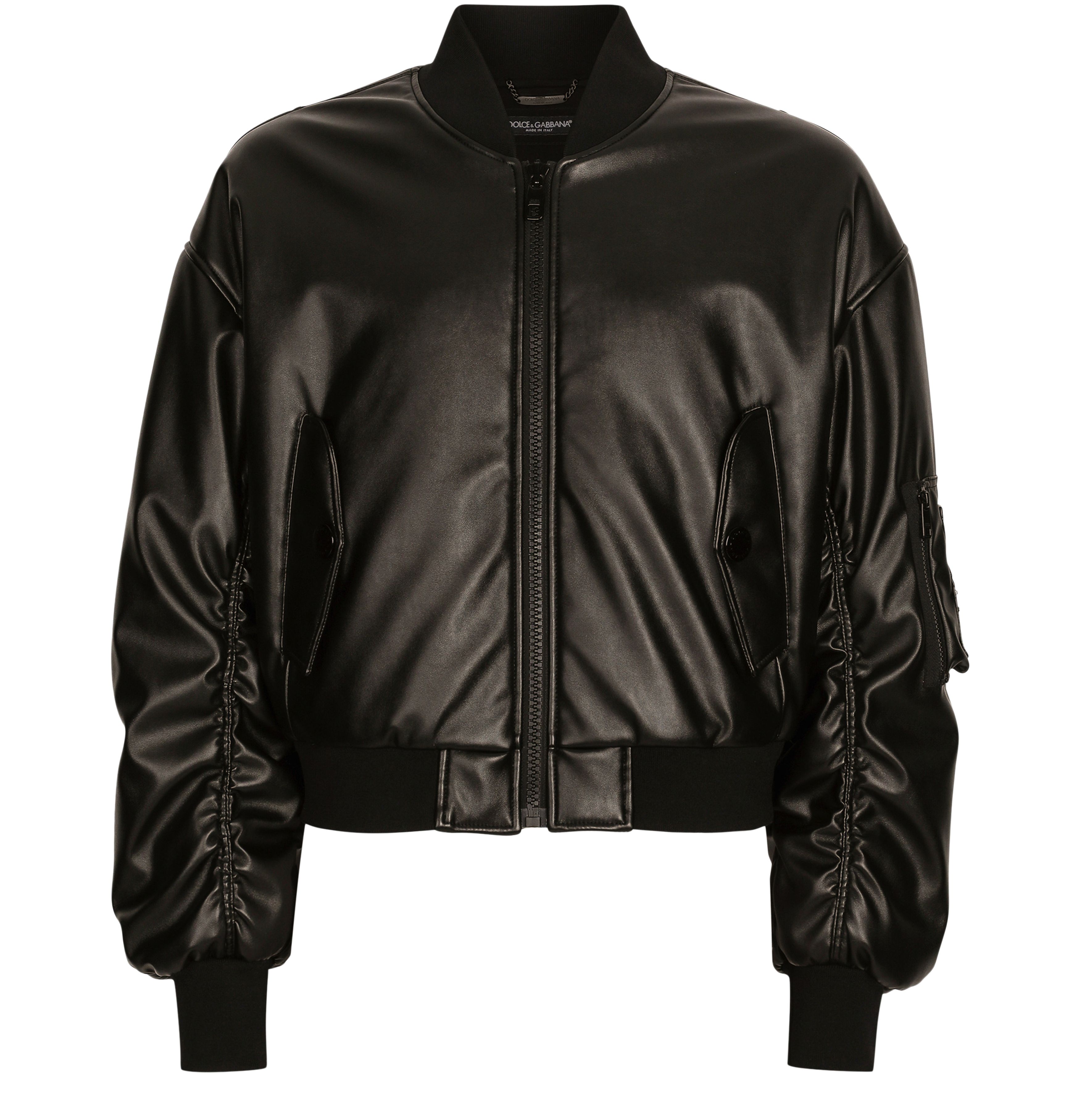 Dolce & Gabbana Eco-Leather Jacket With Logo Plaque