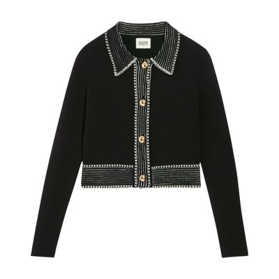  Cropped knit cardigan