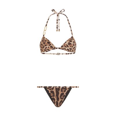 Dolce & Gabbana Leopard-print triangle bikini