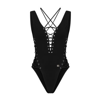 Dolce & Gabbana One-piece swimsuit with plunging neckline