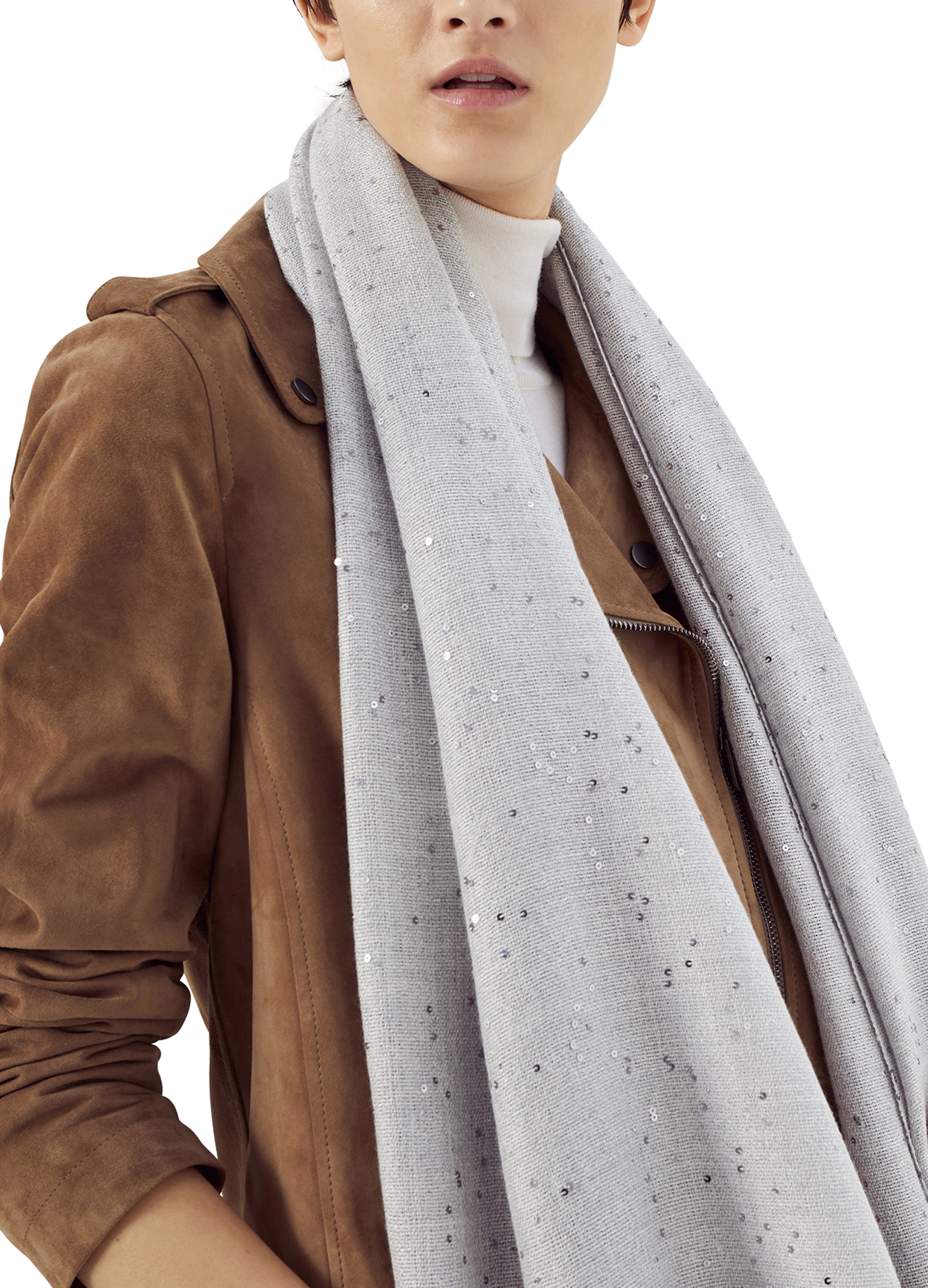 Brunello Cucinelli Diamante cashmere and silk scarf