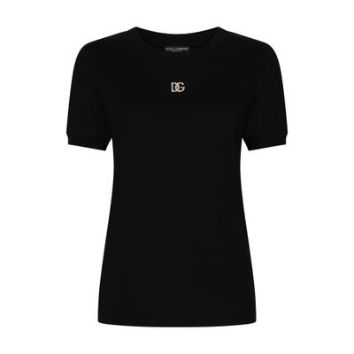 Dolce & Gabbana Cotton t-shirt with crystal logo