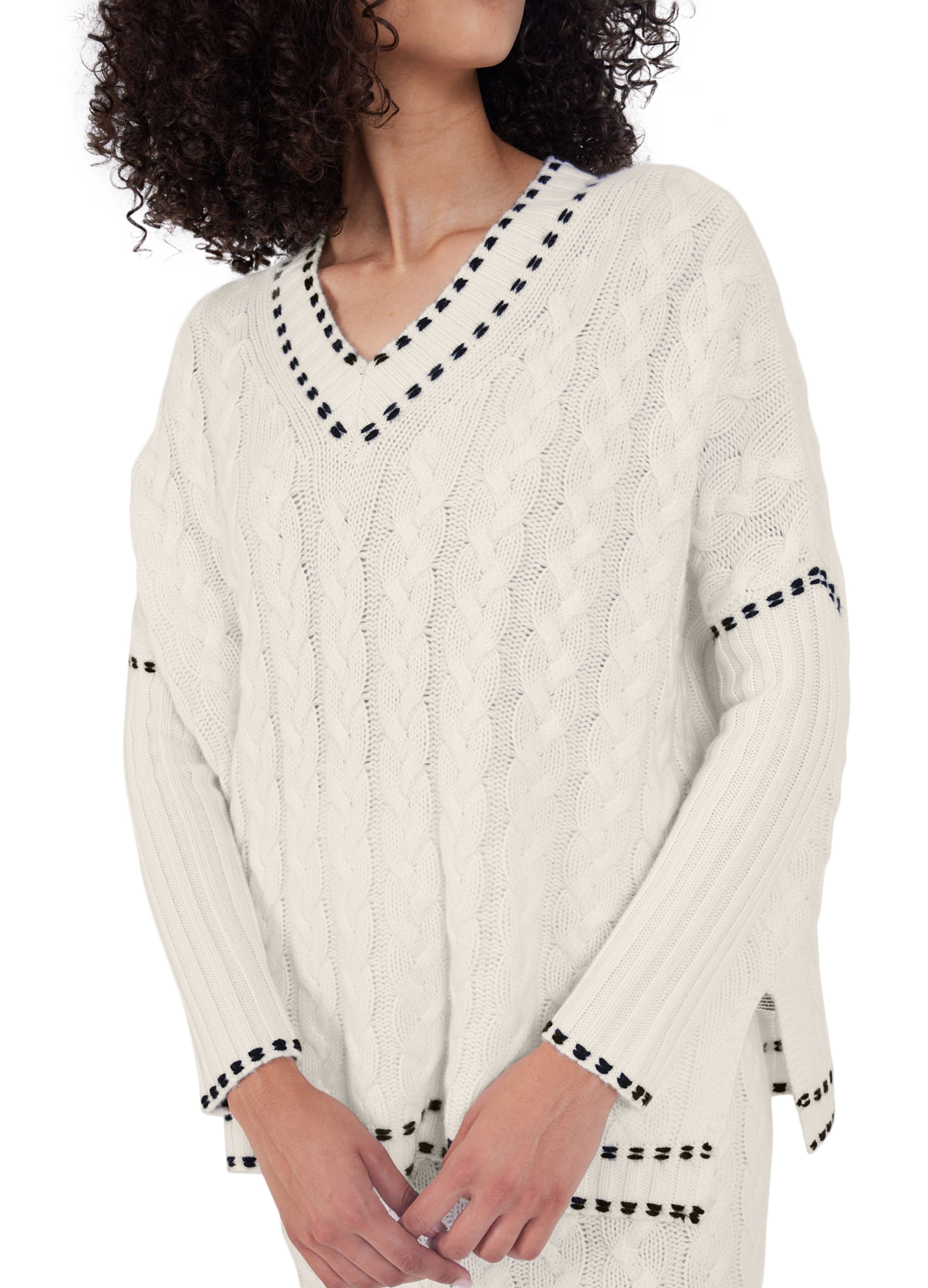  Anushka cable knit cashmere poncho