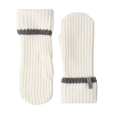 Brunello Cucinelli Knit mittens with monili