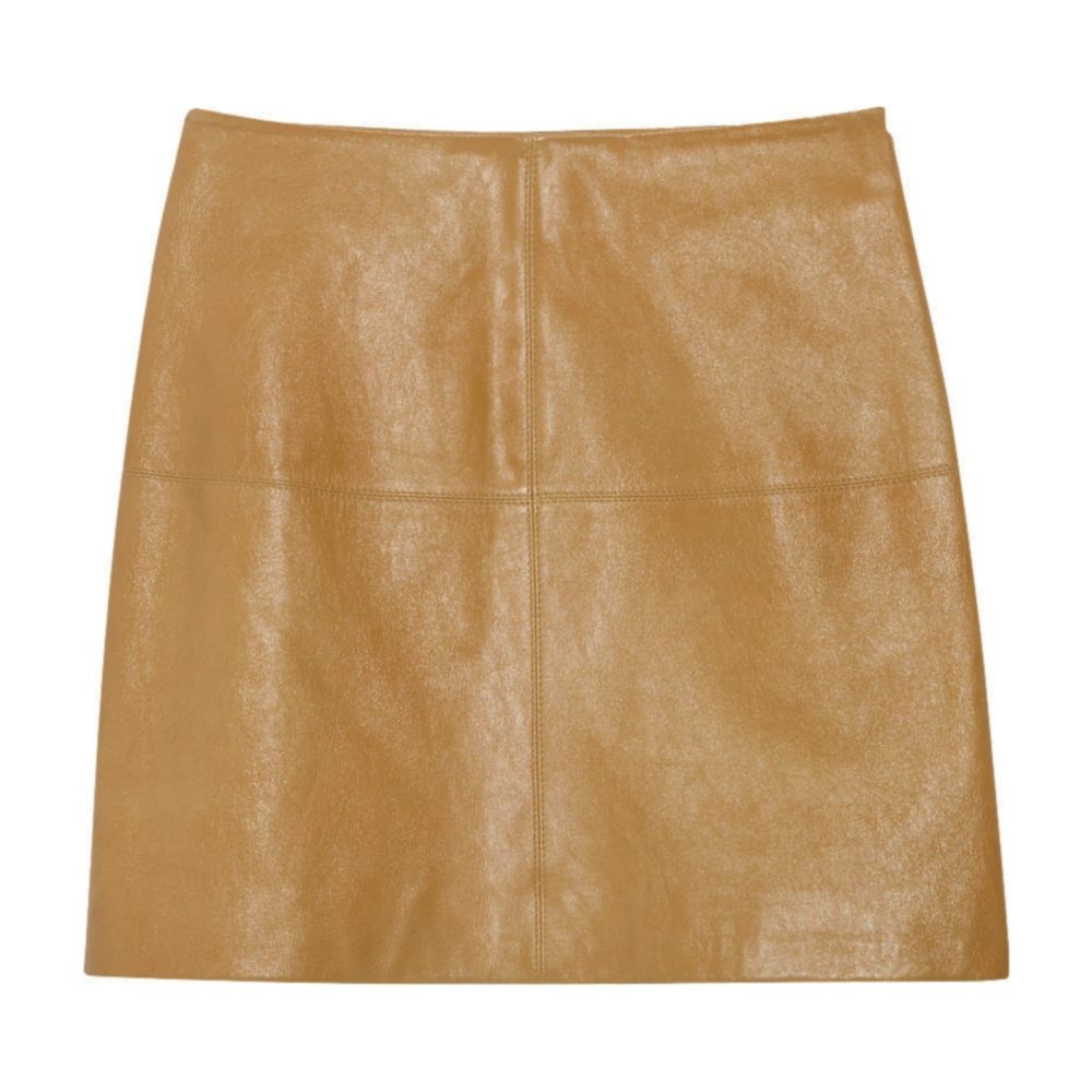  Short ochreleather skirt