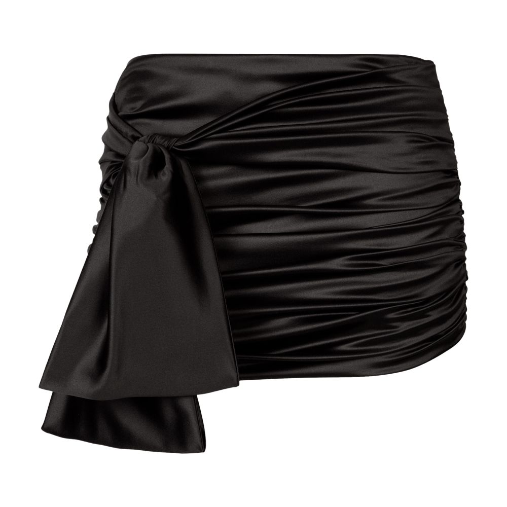 Dolce & Gabbana Short Draped Satin Skirt With Side Bow