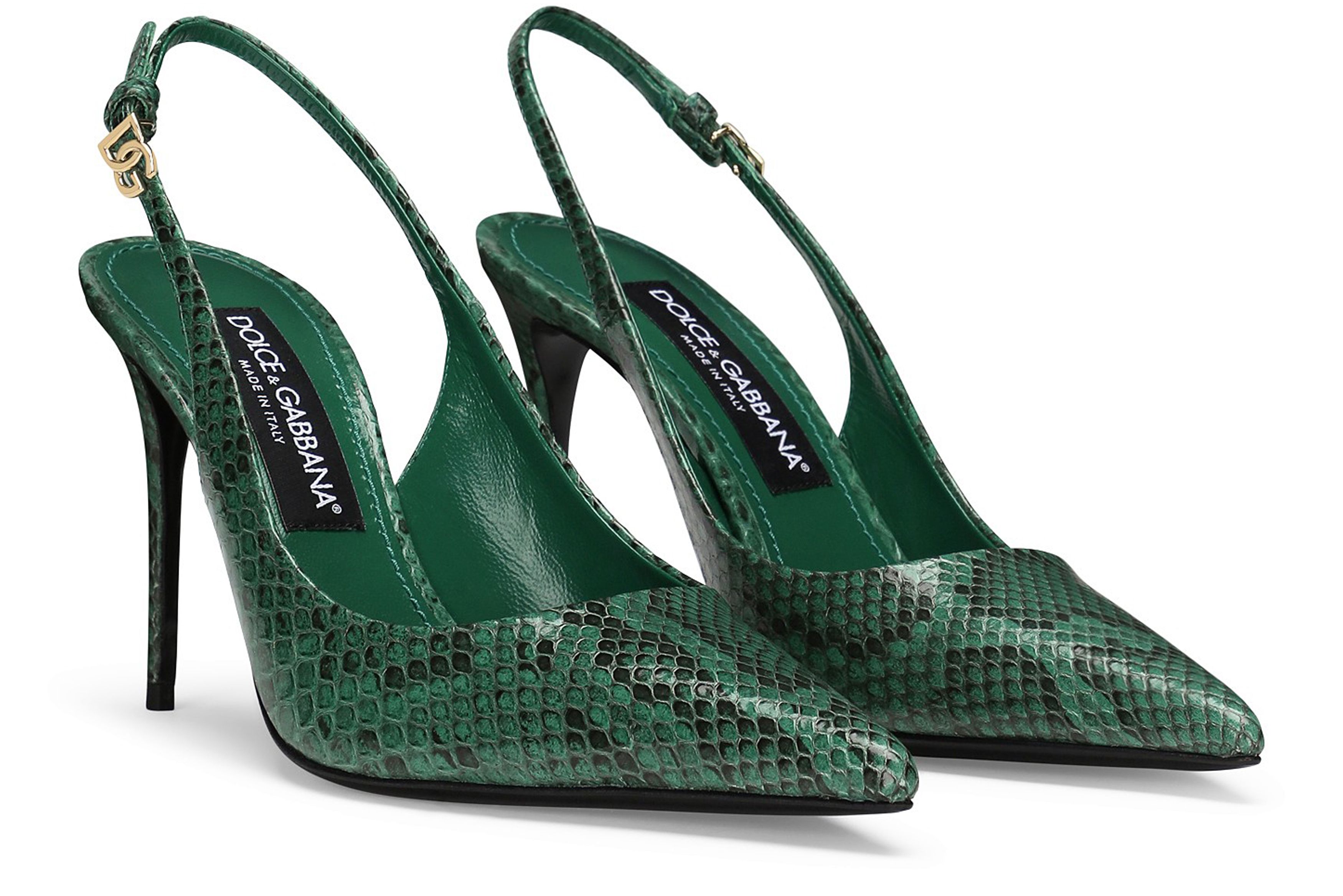 Dolce & Gabbana Python skin slingbacks