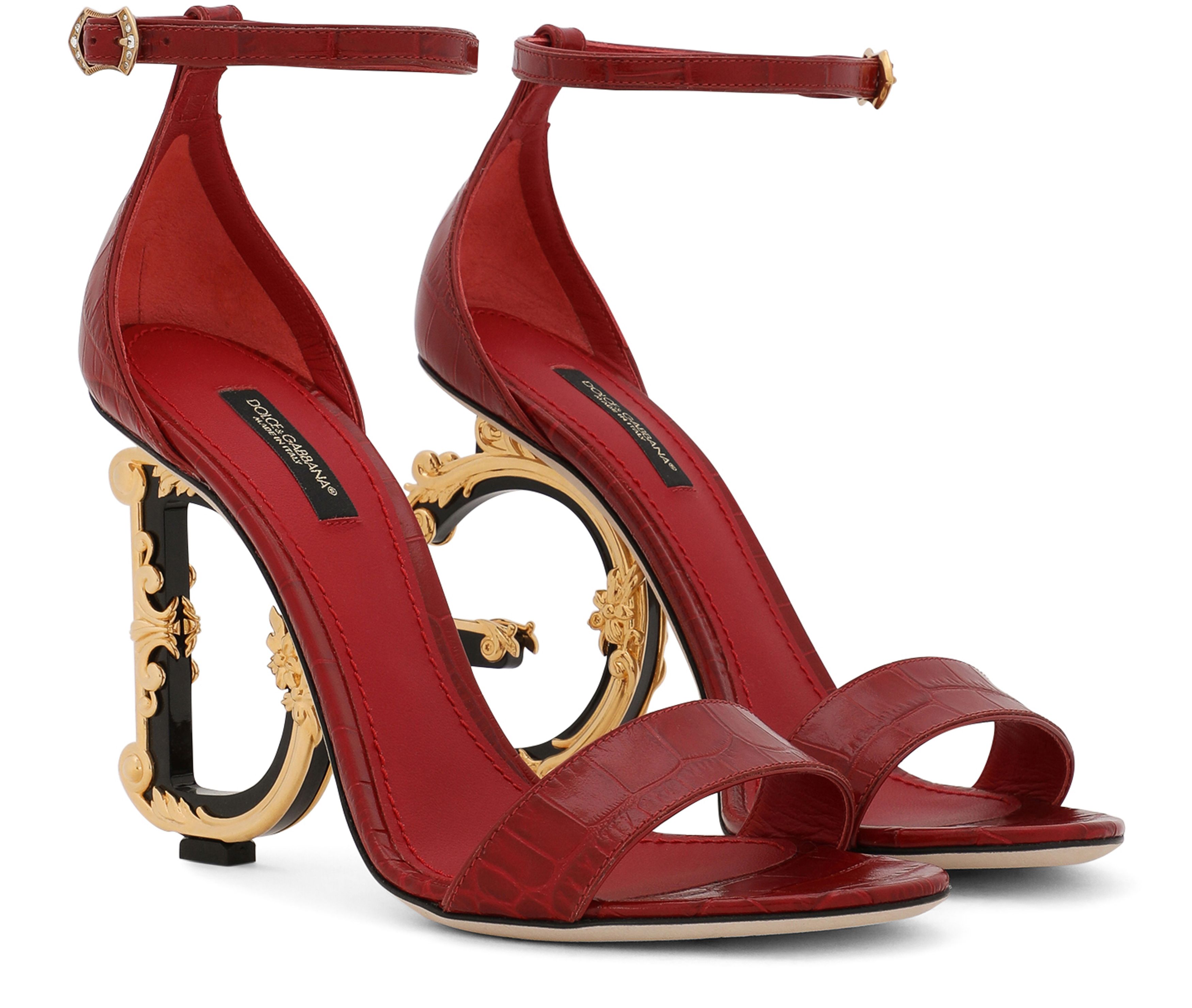 Dolce & Gabbana Calfskin baroque DG sandals