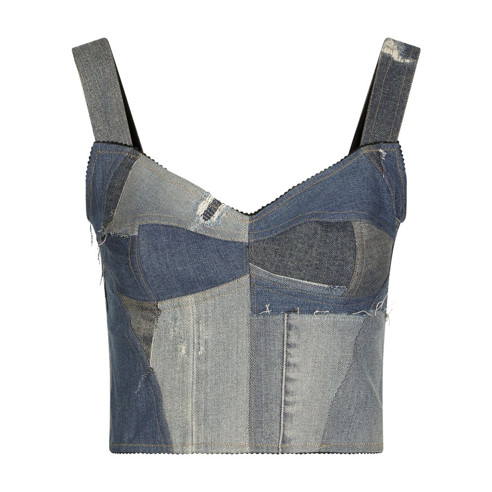 Dolce & Gabbana Patchwork denim corset