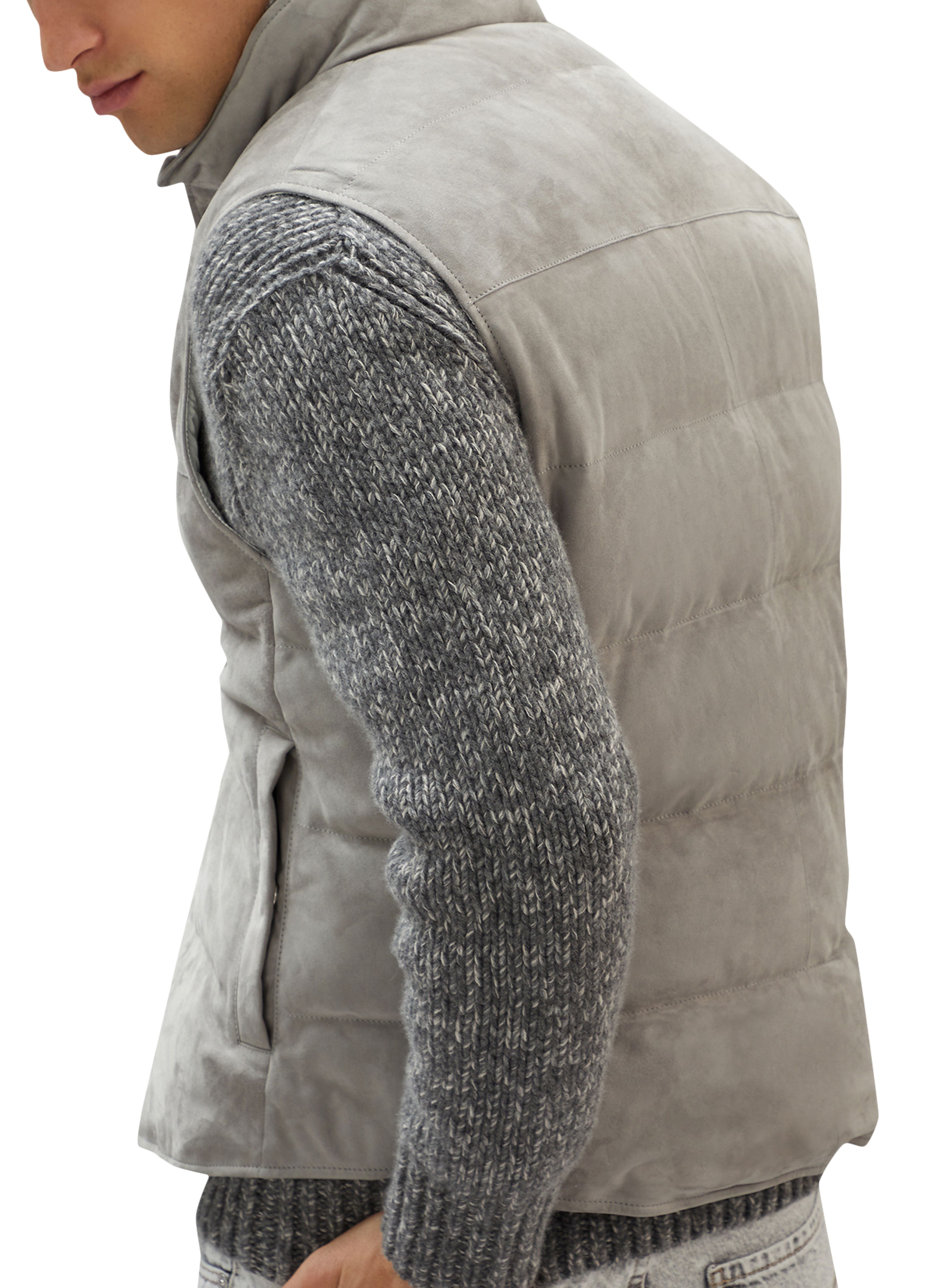 Brunello Cucinelli Suede sleeveless puffer jacket