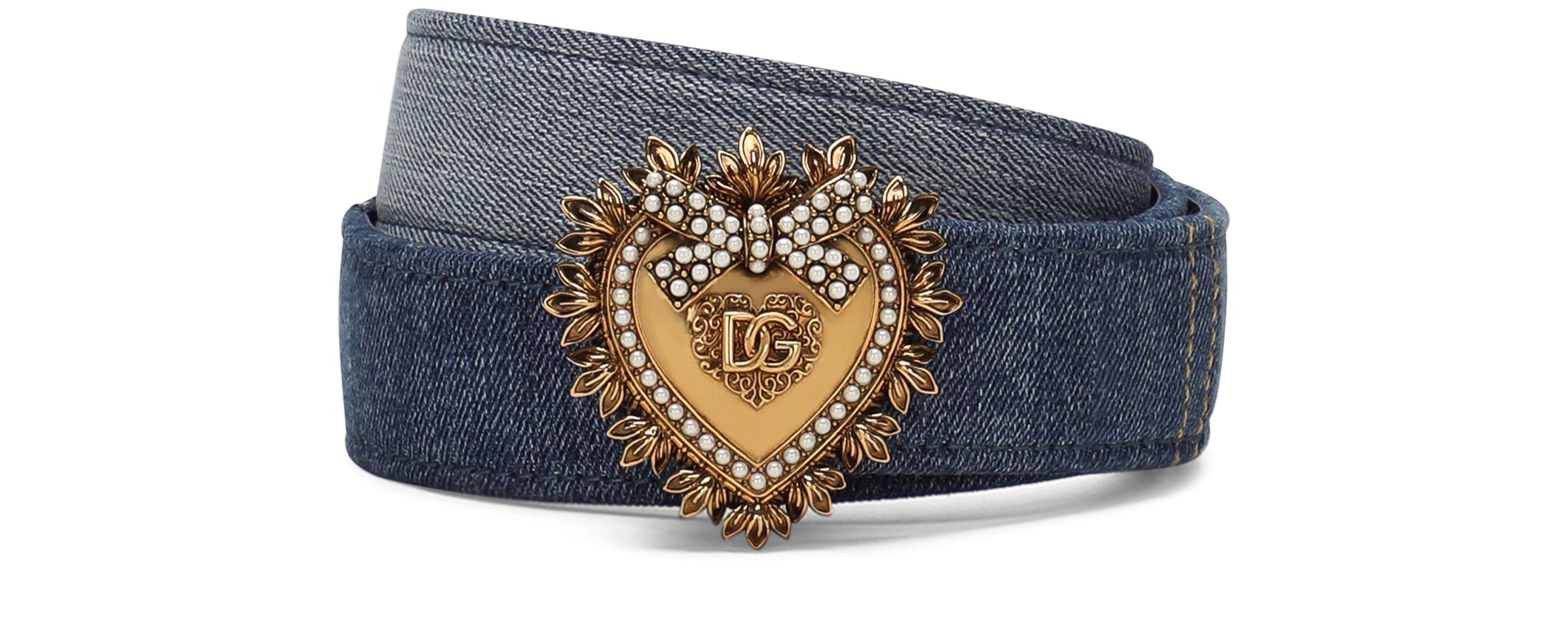 Dolce & Gabbana Devotion belt in patchwork denim