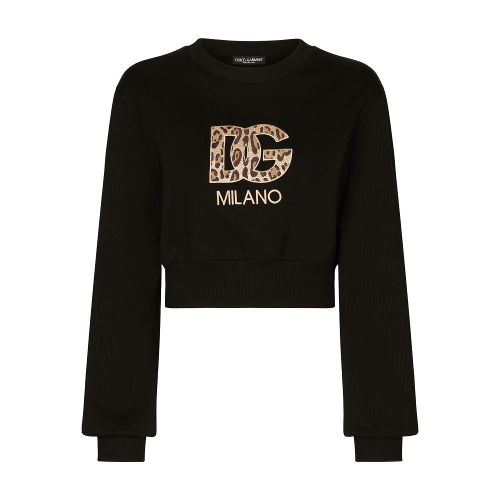 Dolce & Gabbana Cropped sweatshirt with embroidery