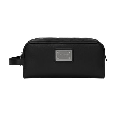 Dolce & Gabbana Grainy calfskin and nylon toiletry bag