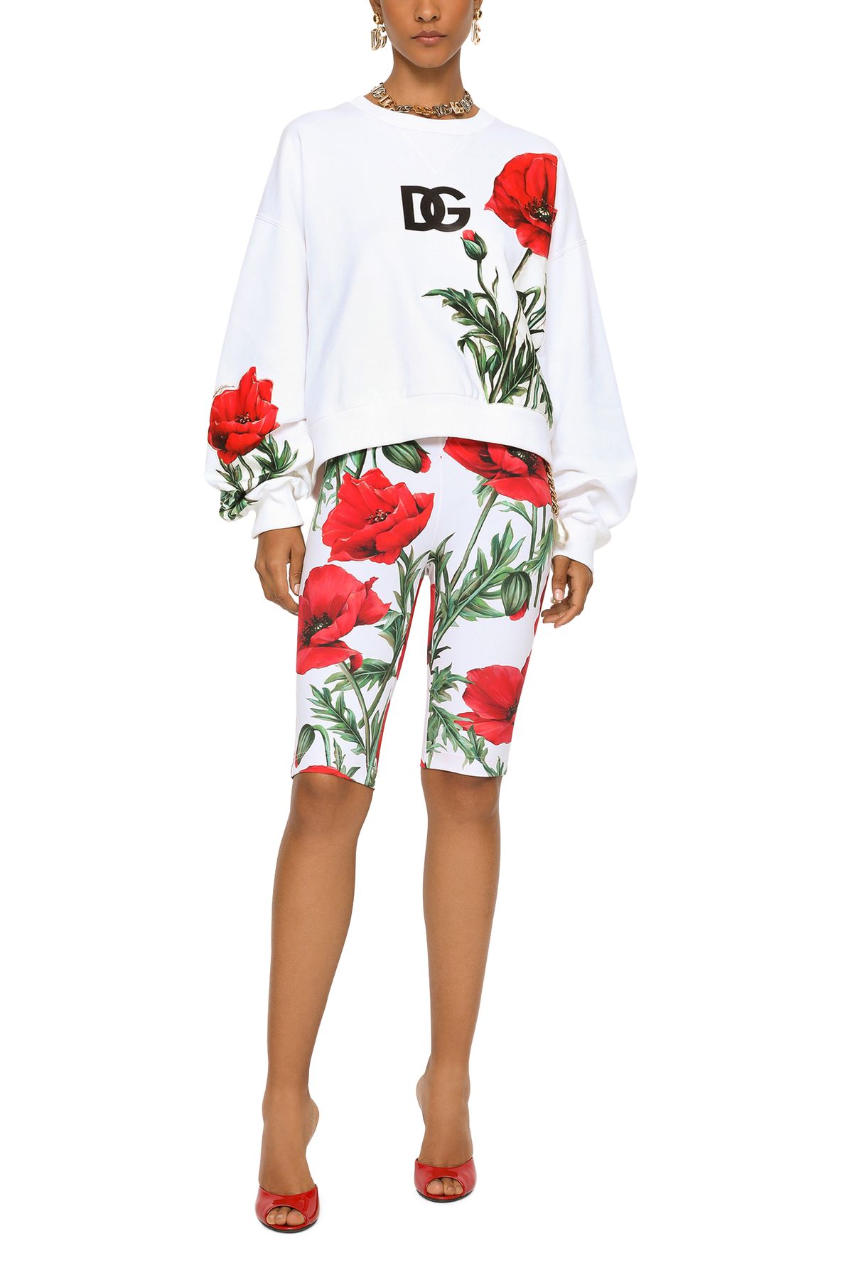 Dolce & Gabbana Jersey sweatshirt with poppy patch