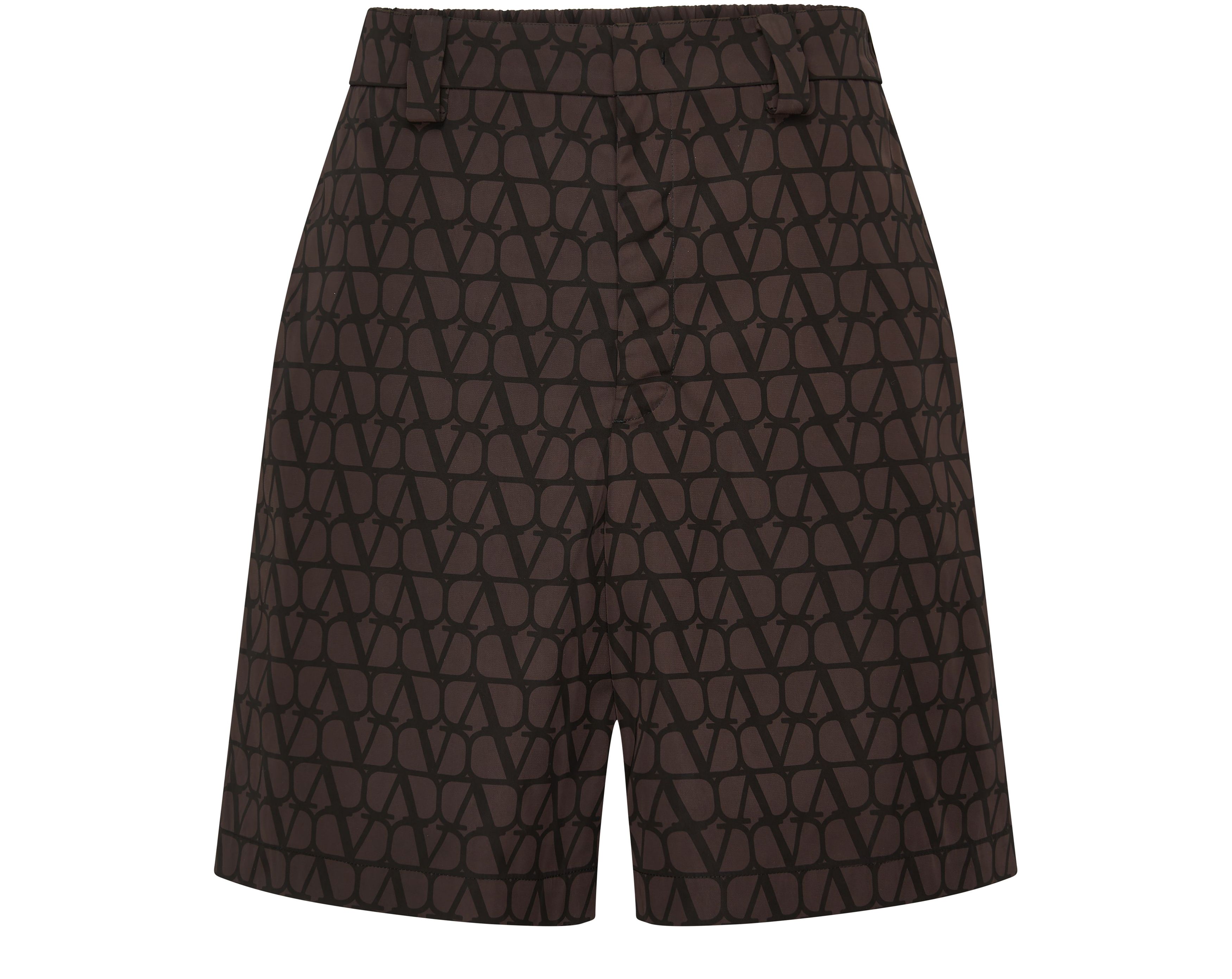 VALENTINO GARAVANI Iconic Canvas Print Bermuda Shorts