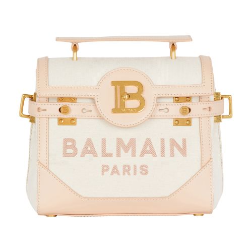 Balmain B-Buzz 23 canvas and leather bag