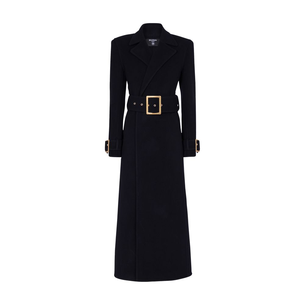 Balmain Long coat with belt