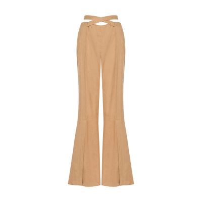 Alberta Ferretti Flare trousers in viscose twill and stretch linen