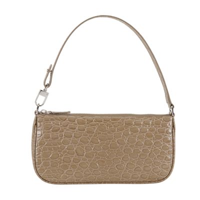 BY FAR Rachel bag in crocodile embossed leather