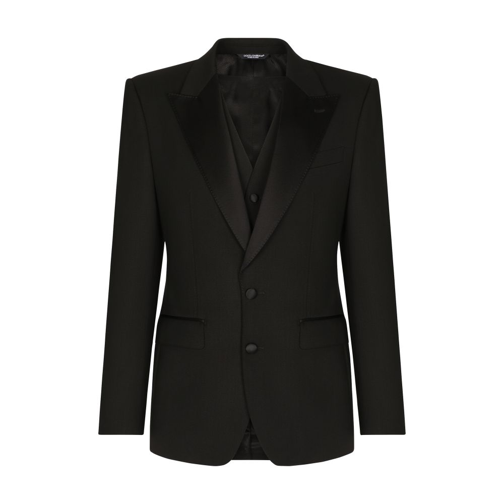 Dolce & Gabbana Three-piece Sicilia-fit suit in stretch wool