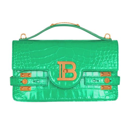 Balmain B-Buzz Shoulder 24 croc-print leather bag