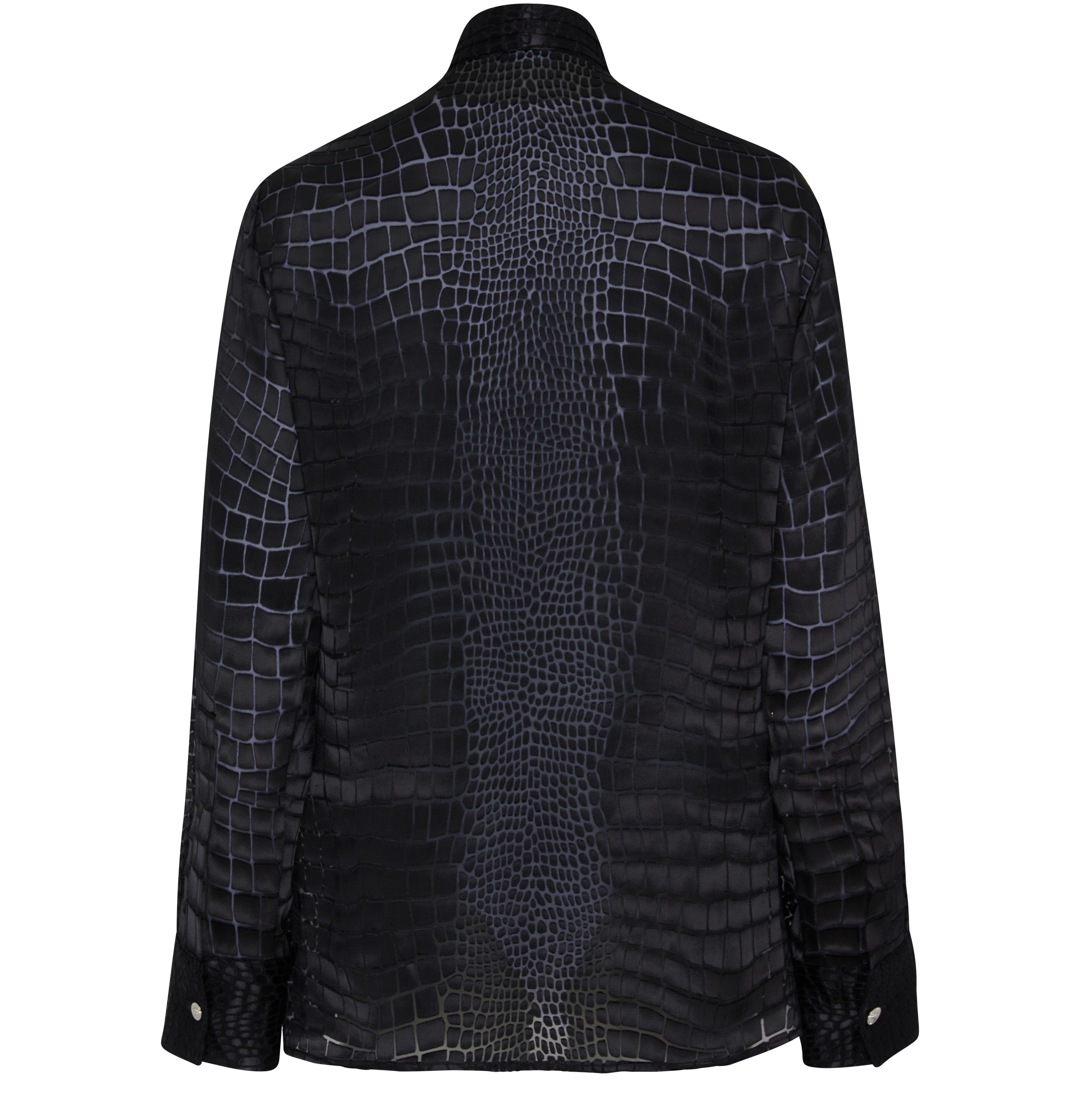 Versace Crocodile print shirt with lavaliere collar