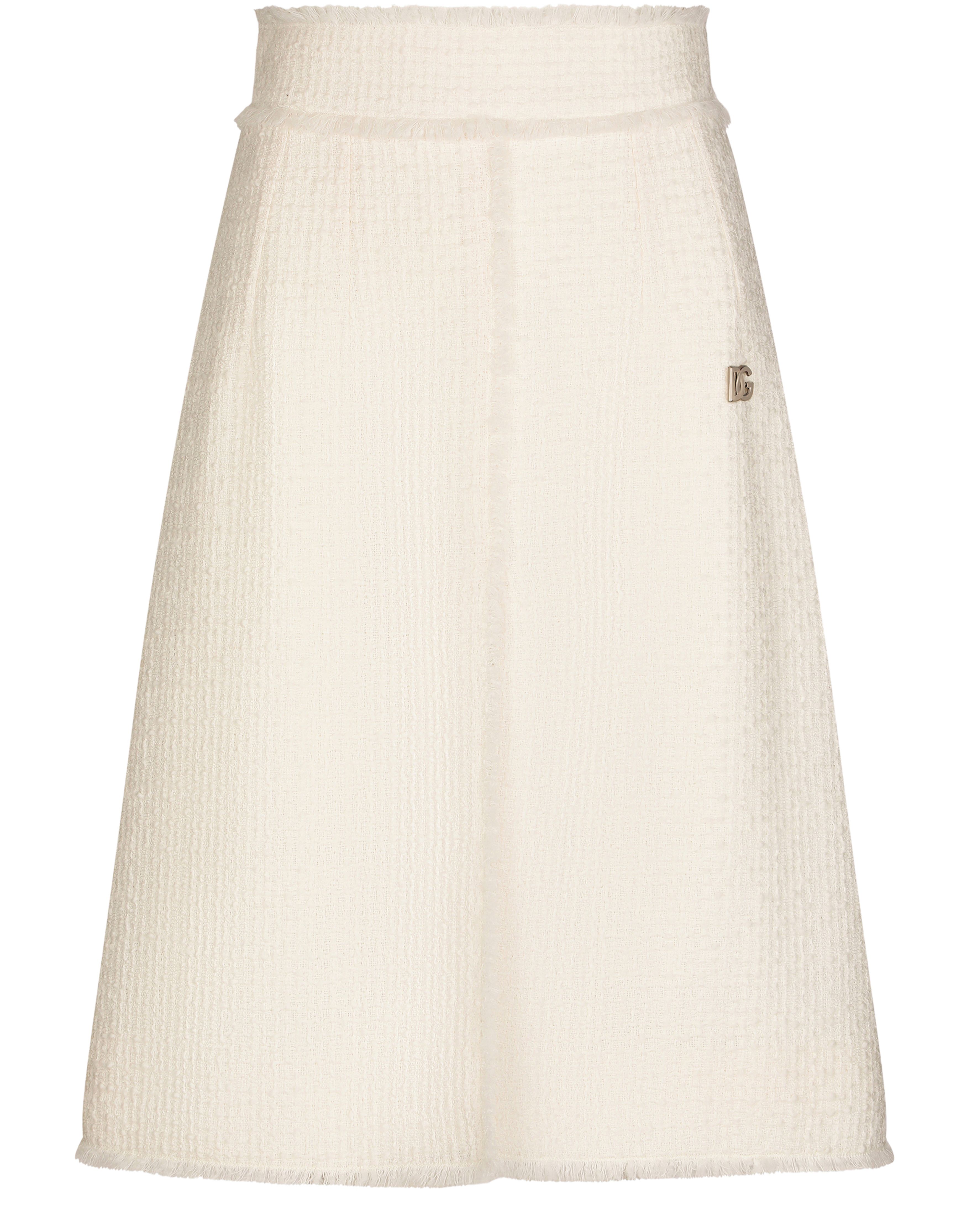 Dolce & Gabbana Raschel tweed midi skirt with central slit