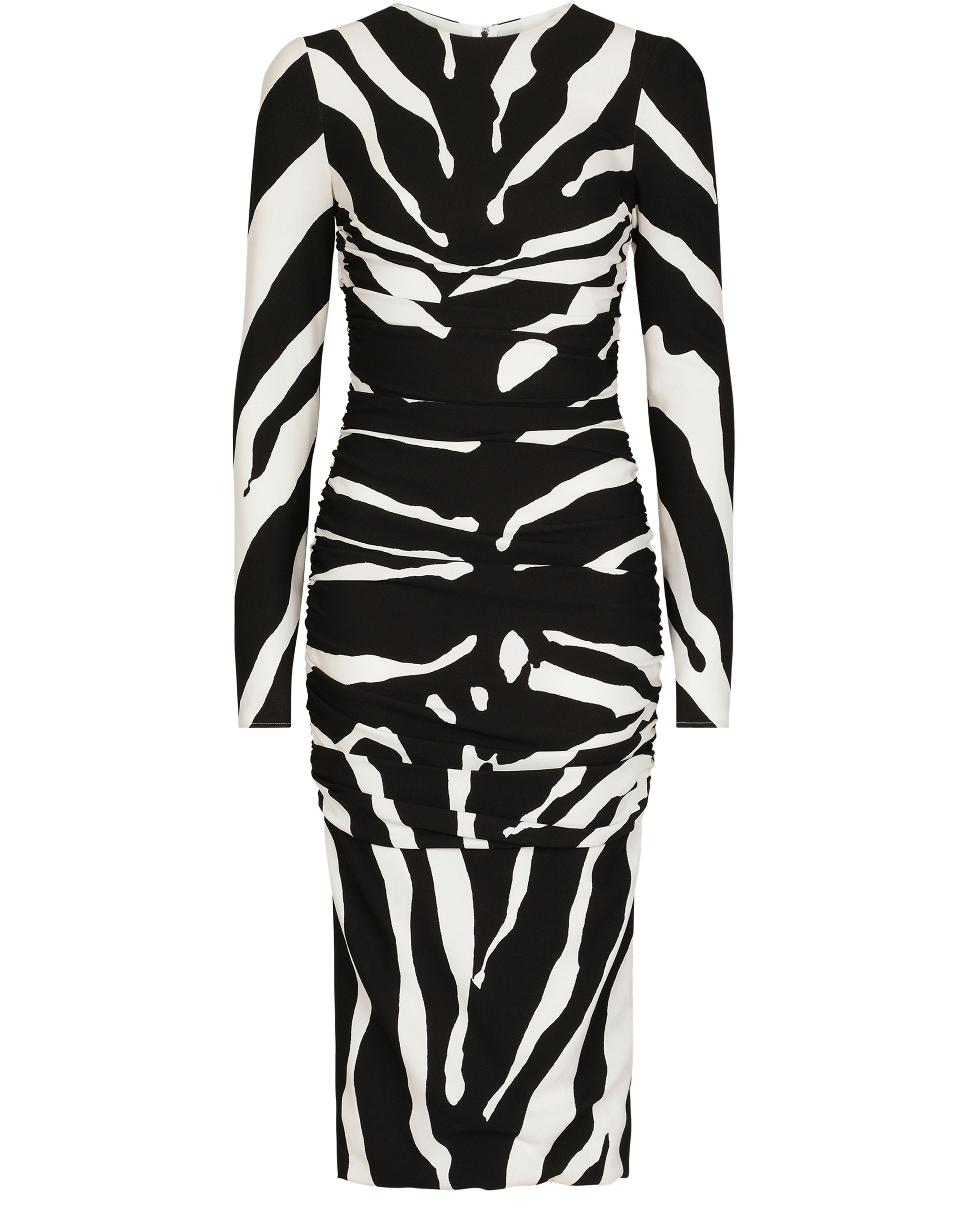 Dolce & Gabbana Zebra-print cady midi dress