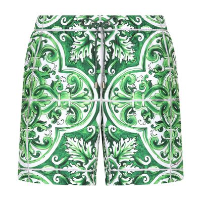 Dolce & Gabbana Majolica mid length swim trunks