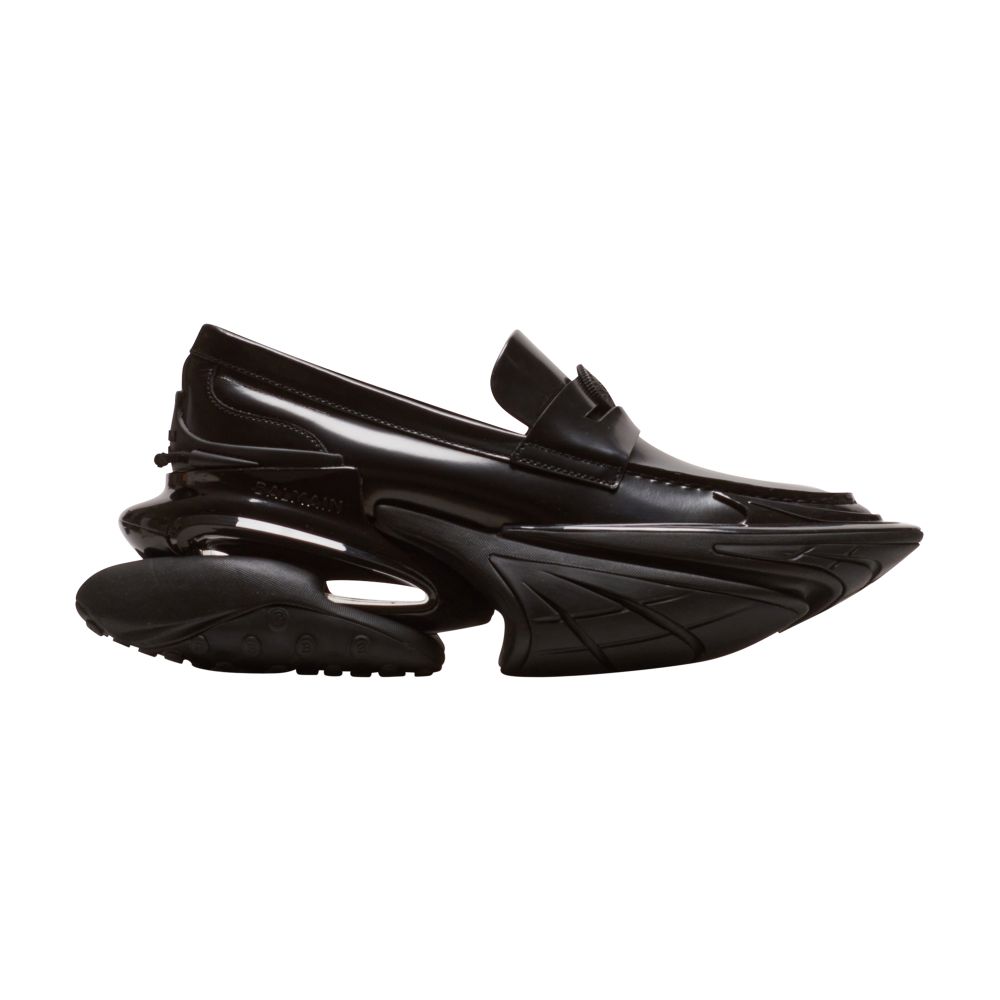 Balmain Unicorn Main Lab Glossed Leather Loafers