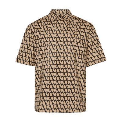 VALENTINO GARAVANI Short sleeve shirt with iconograph canvas print