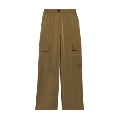  Satin-effect floaty cargo trousers