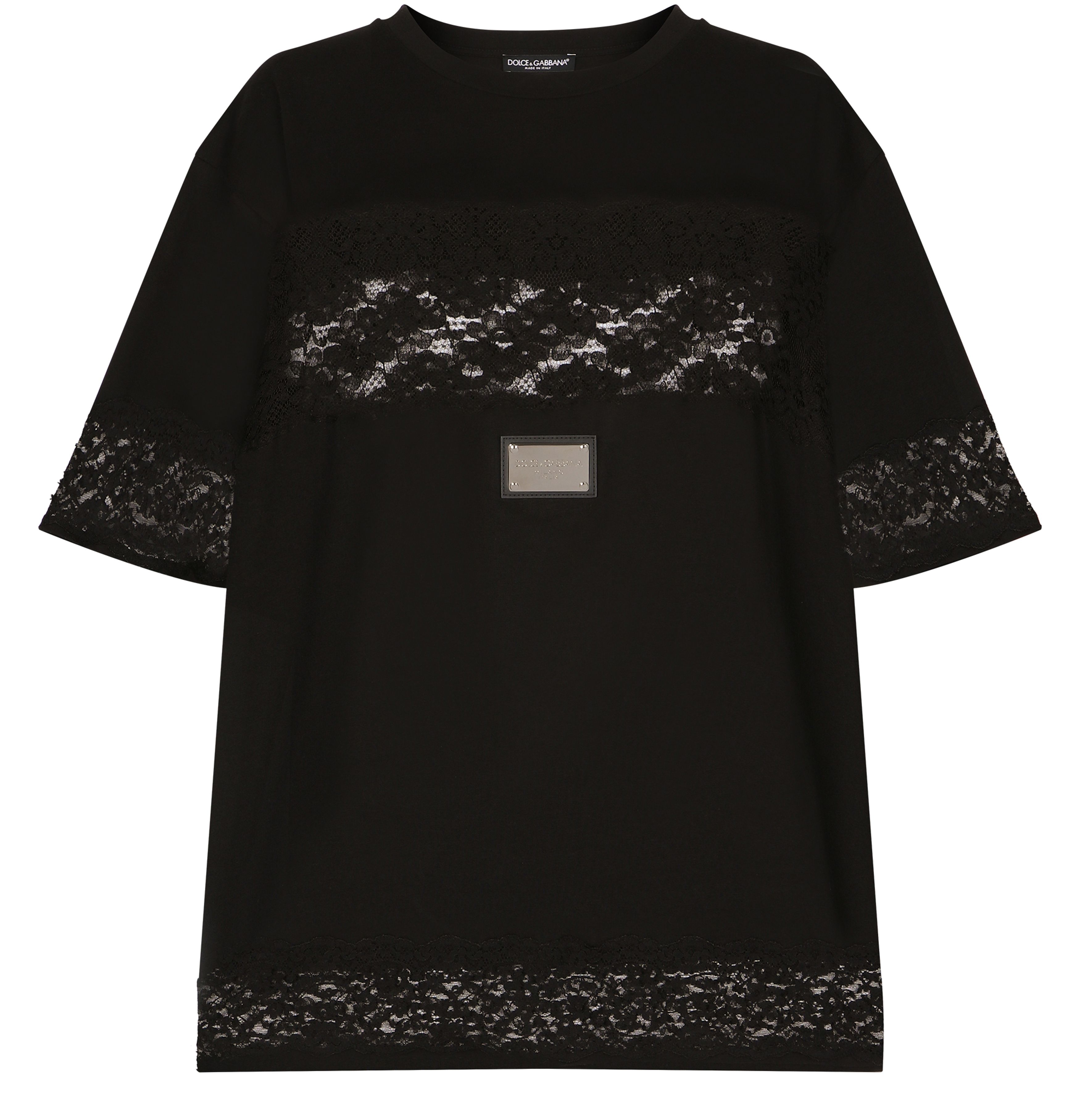 Dolce & Gabbana Jersey T-shirt with lace inserts