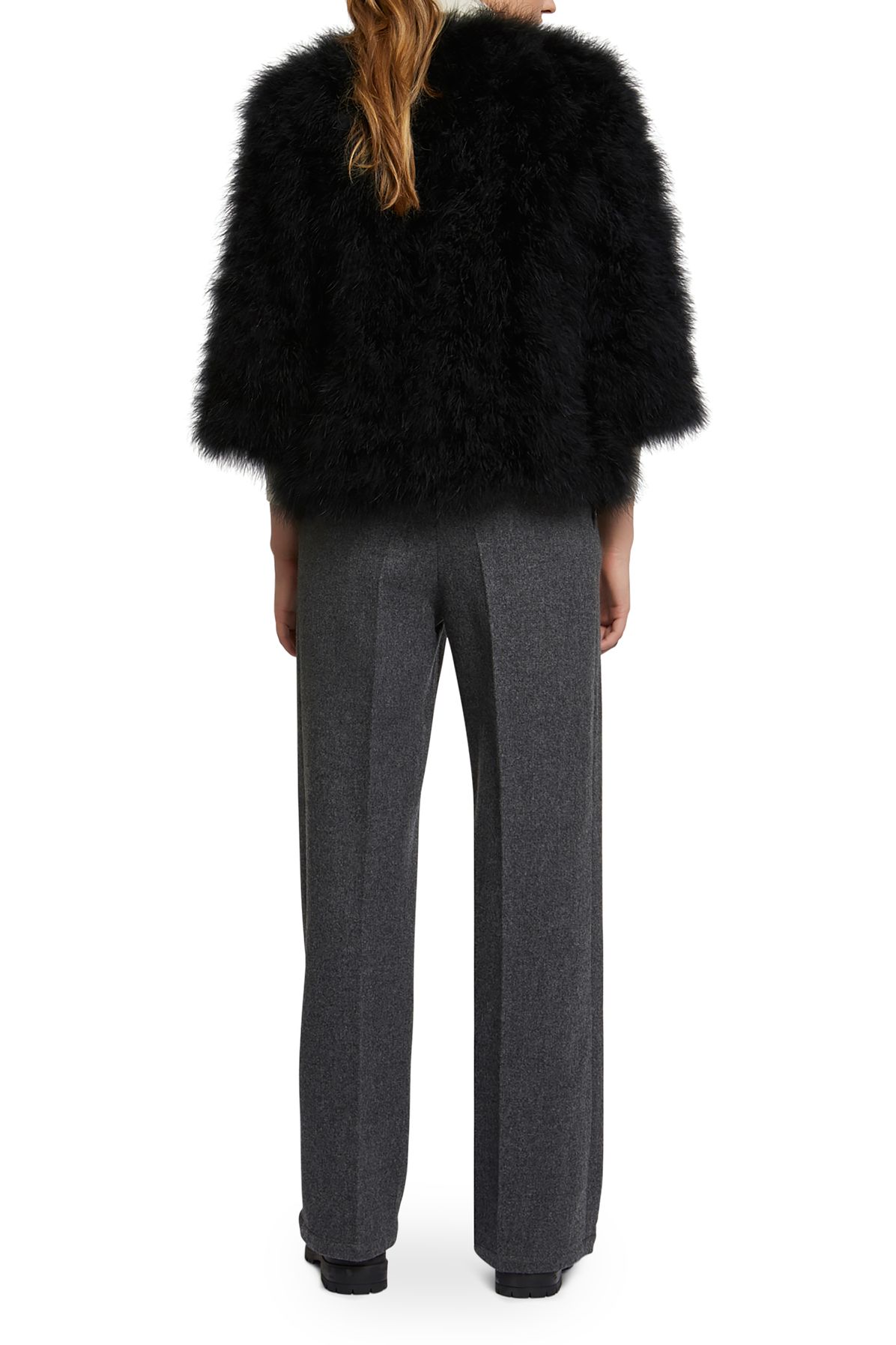 Yves Salomon Cropped feather jacket