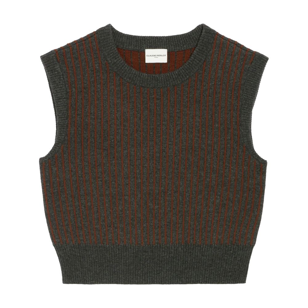  Sleeveless stripy knit jumper