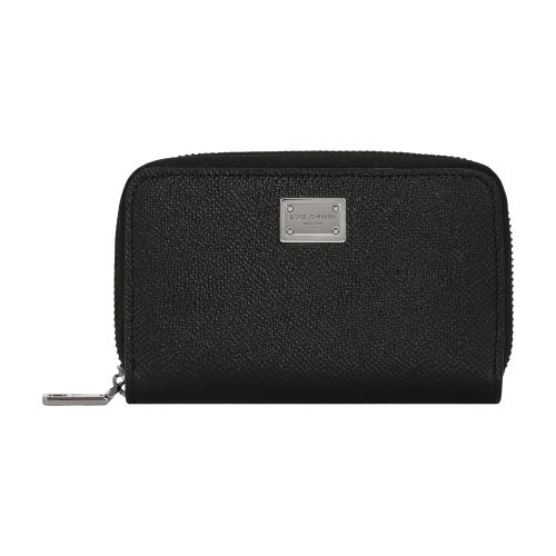 Dolce & Gabbana Small calfskin zip-around wallet with logo tag