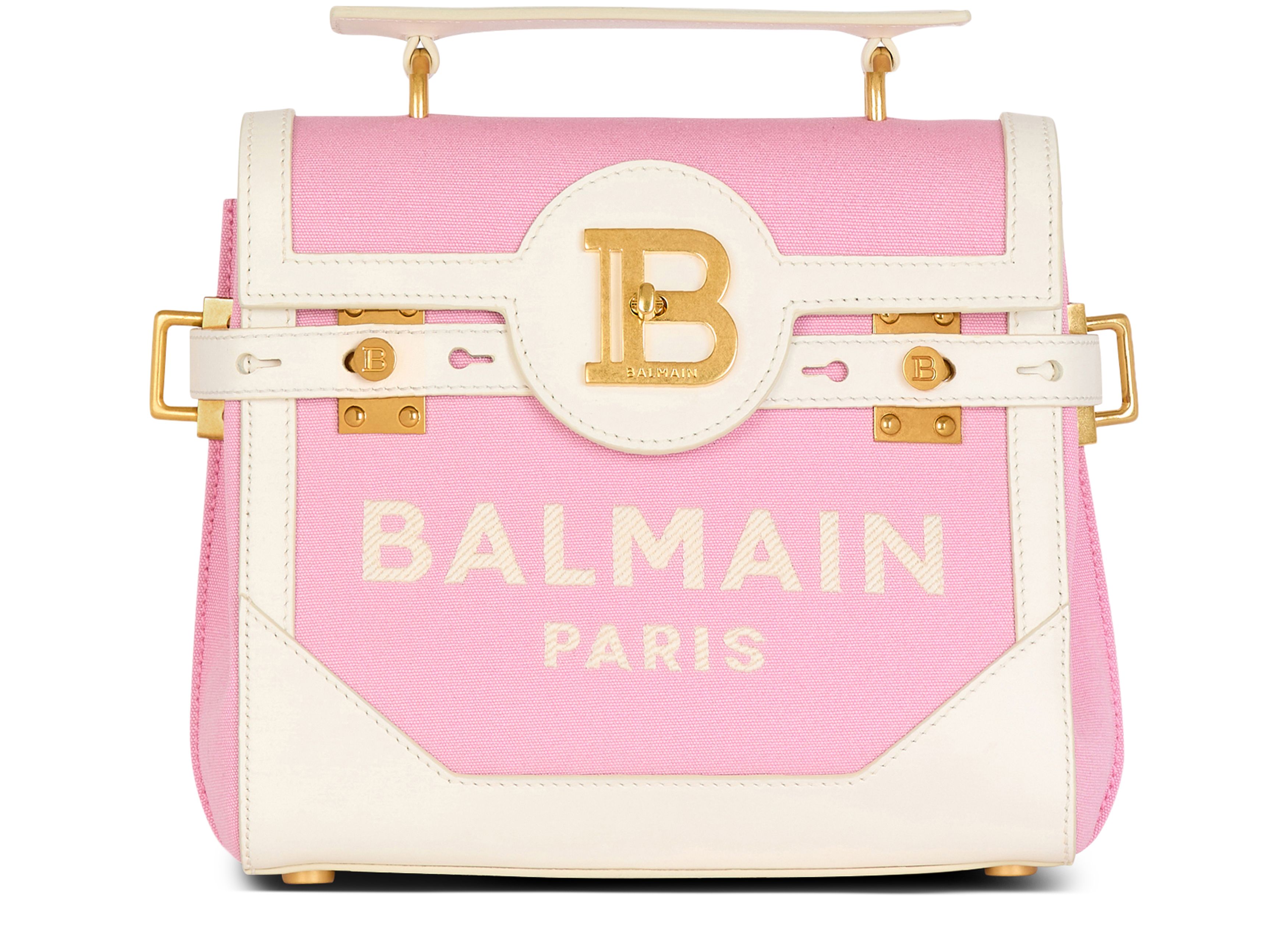 Balmain B-Buzz 23 canvas and leather bag