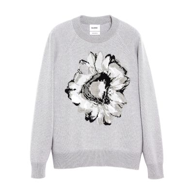 Barrie Jumper with a flower motif in cashmere and cotton