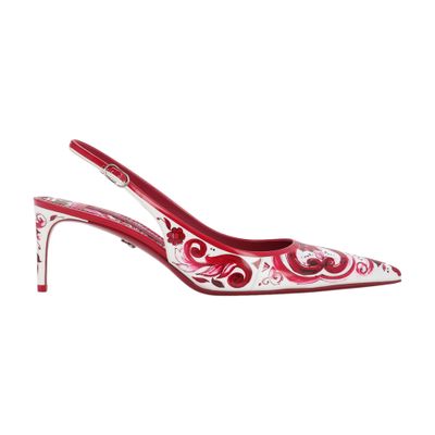 Dolce & Gabbana Printed patent leather slingbacks