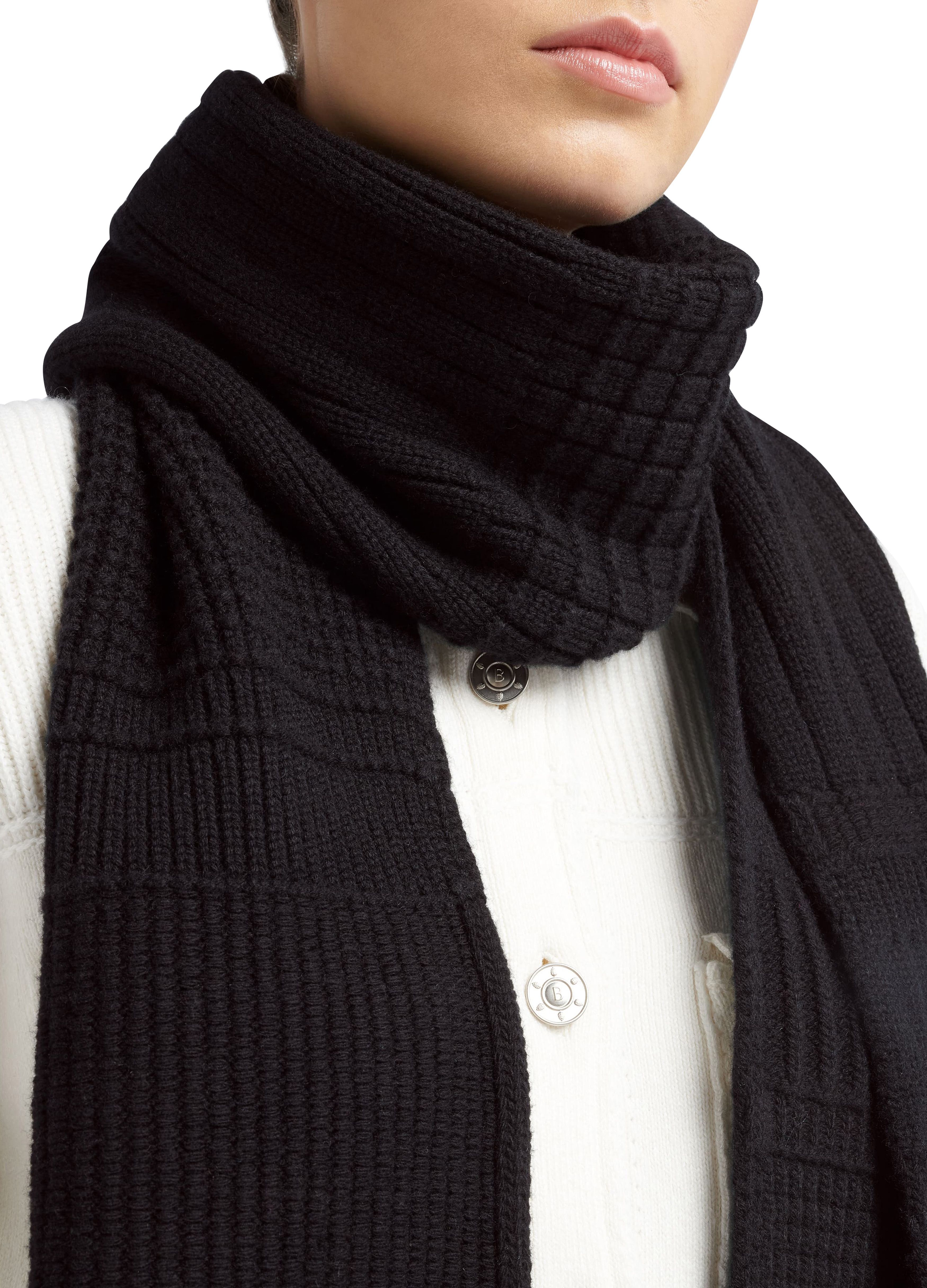 Barrie Textured cashmere scarf