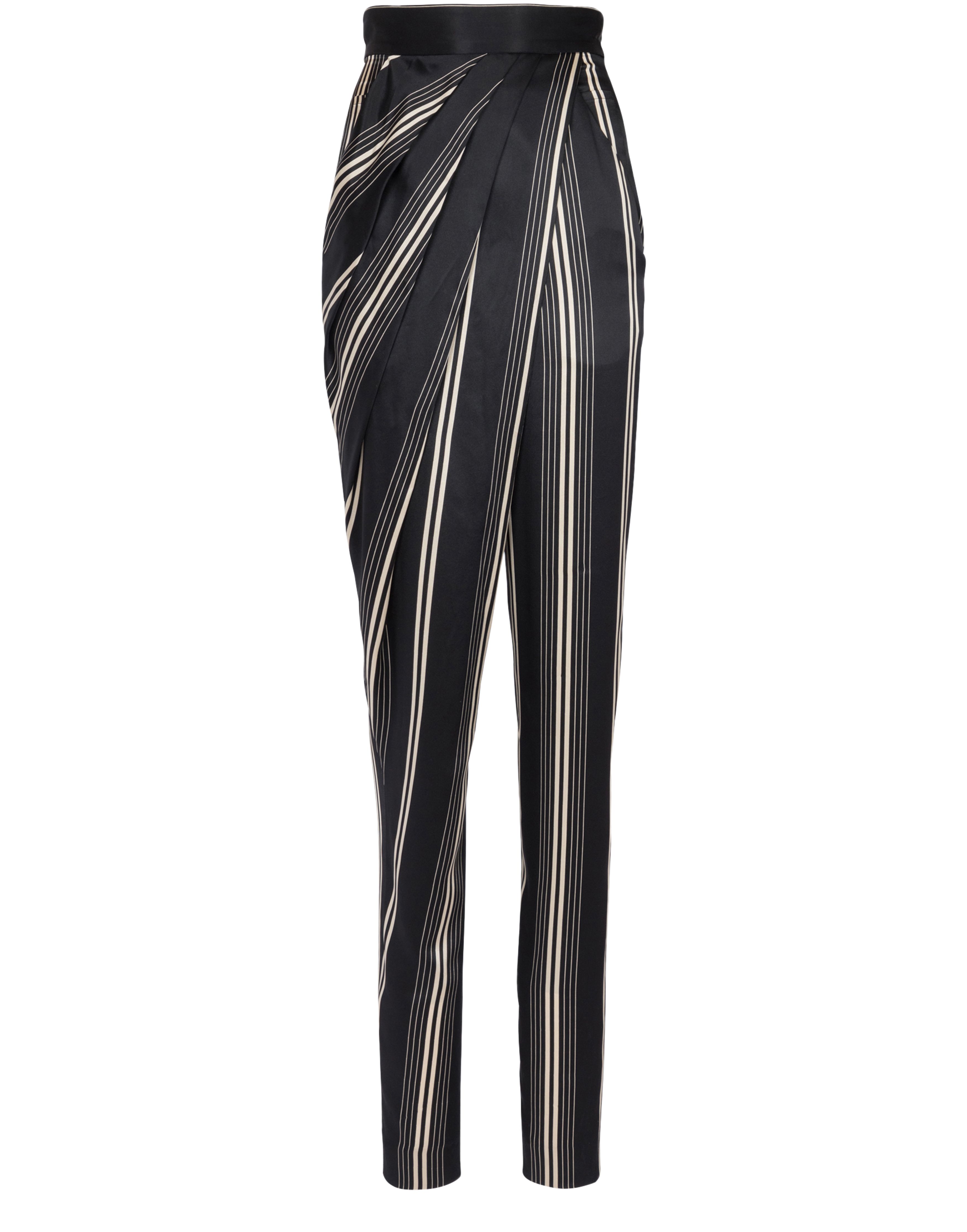 Balmain Asymmetrical draped satin pants