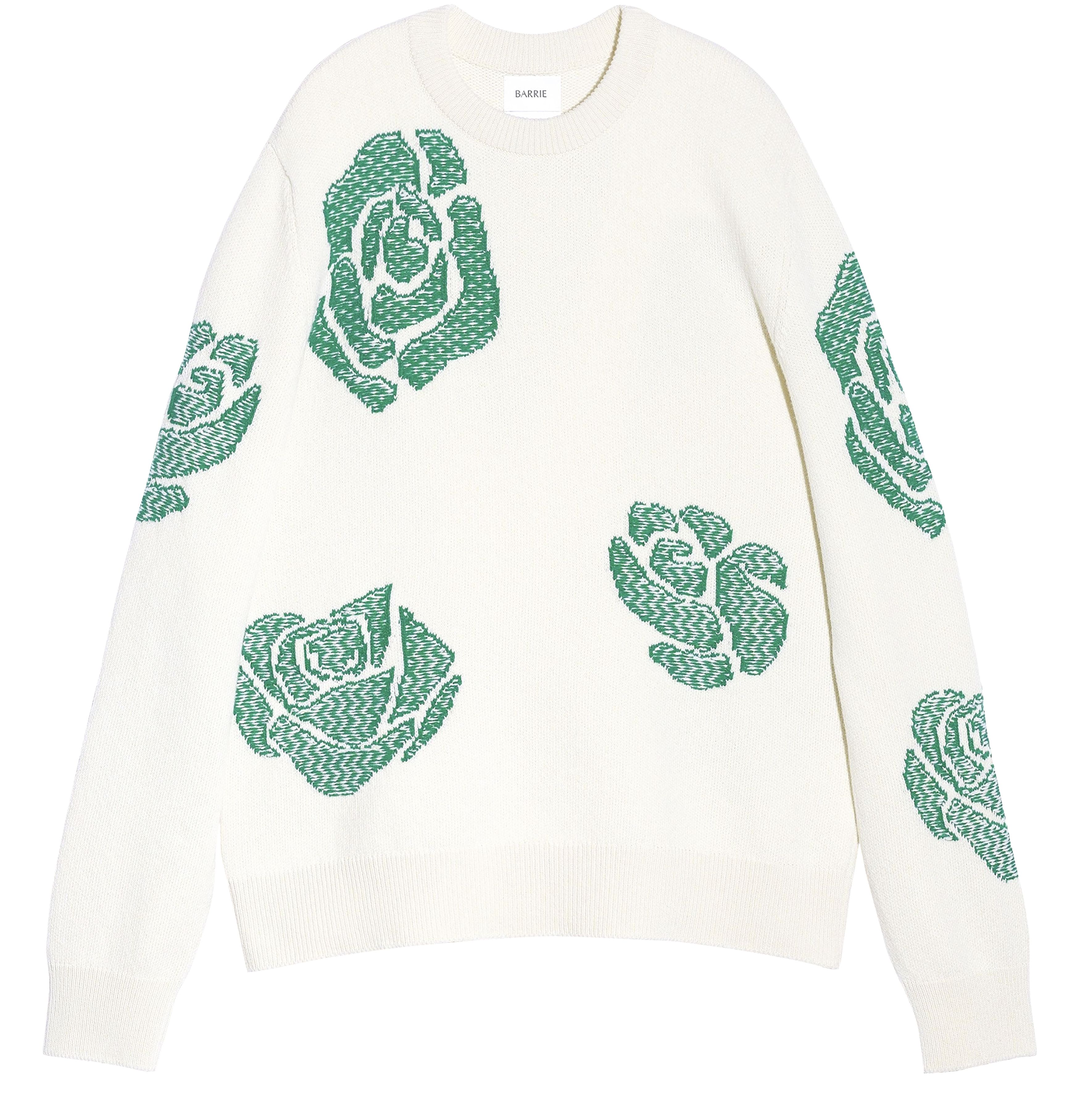 Barrie Roses round-neck cashmere jumper